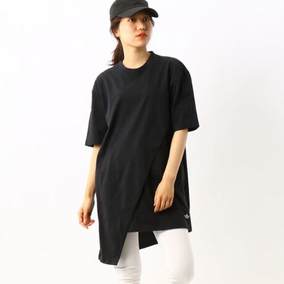 Adidas Black Asymmetrical Tee T-shirt Dress Sz S New Nwt - Picture 2 of 10